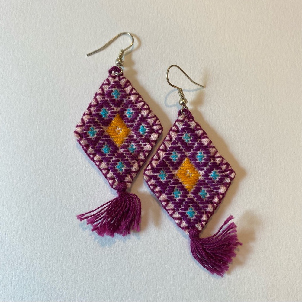 Hand embroidered earrings